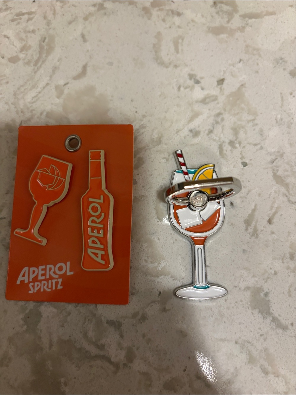 Aperol Spritz Enamel Cocktail Pin and Can Opener